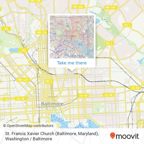 St. Francis Xavier Church (Baltimore, Maryland), 1501 E Oliver St map