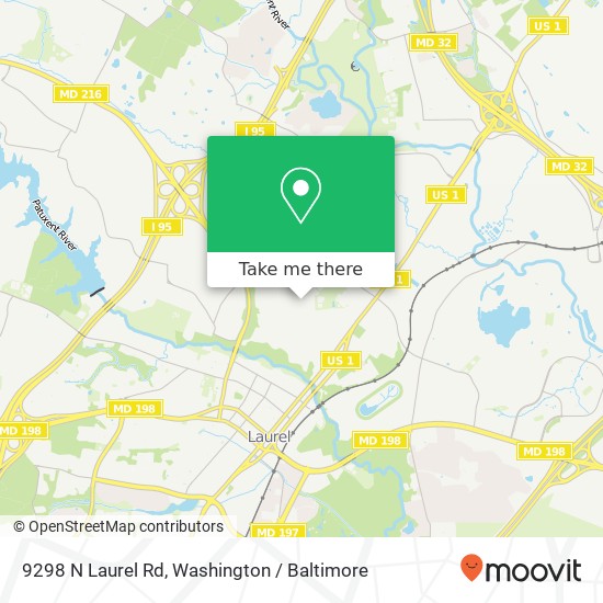 Mapa de 9298 N Laurel Rd, Laurel, MD 20723