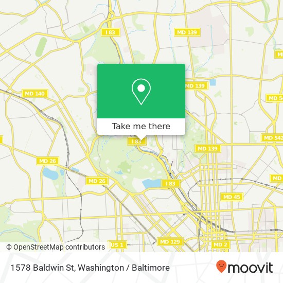 Mapa de 1578 Baldwin St, Baltimore, MD 21211