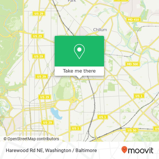 Mapa de Harewood Rd NE, Washington, DC 20017