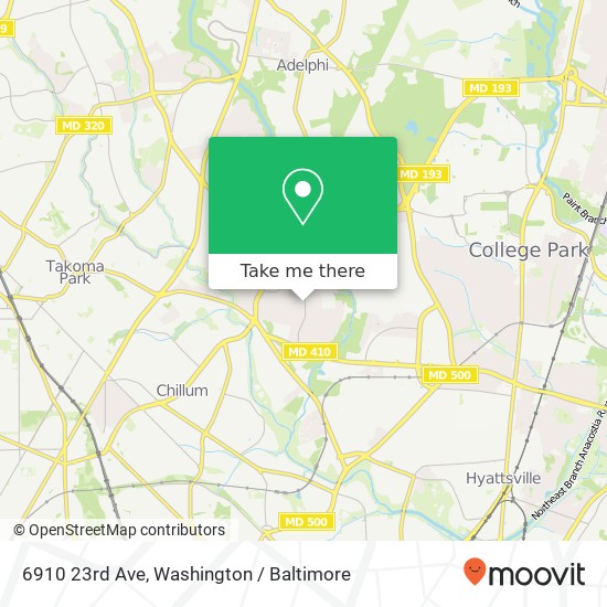 Mapa de 6910 23rd Ave, Hyattsville, MD 20783