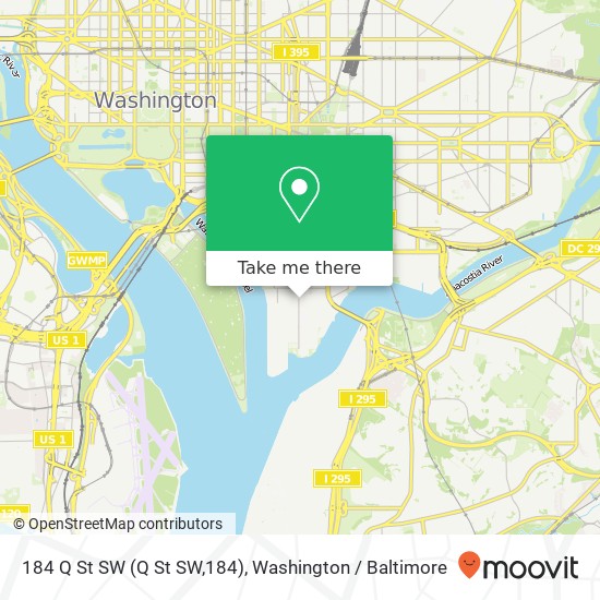 Mapa de 184 Q St SW (Q St SW,184), Washington, DC 20024