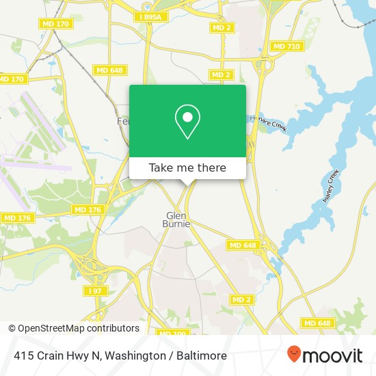 Mapa de 415 Crain Hwy N, Glen Burnie, MD 21061