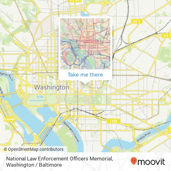 National Law Enforcement Officers Memorial map