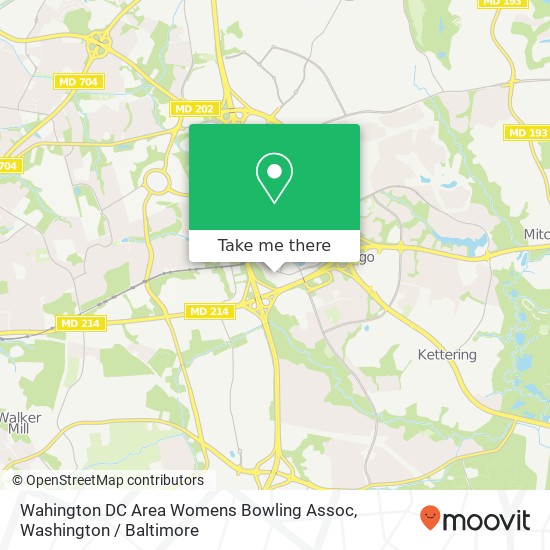 Wahington DC Area Womens Bowling Assoc, 9315 Largo Dr W map