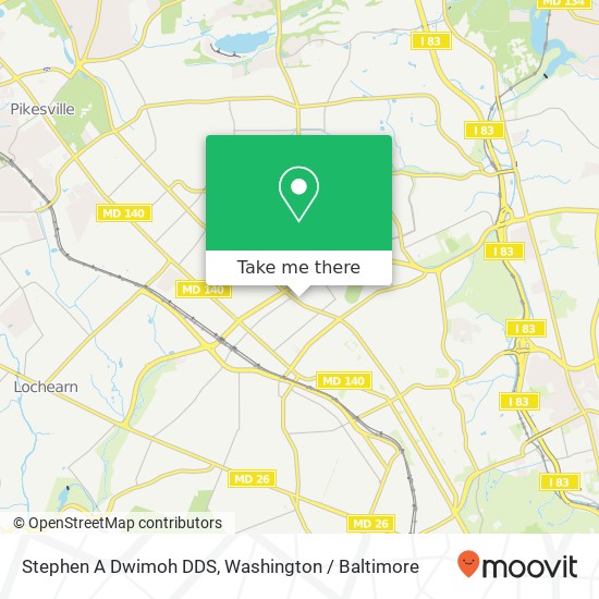 Mapa de Stephen A Dwimoh DDS, 5443 Park Heights Ave
