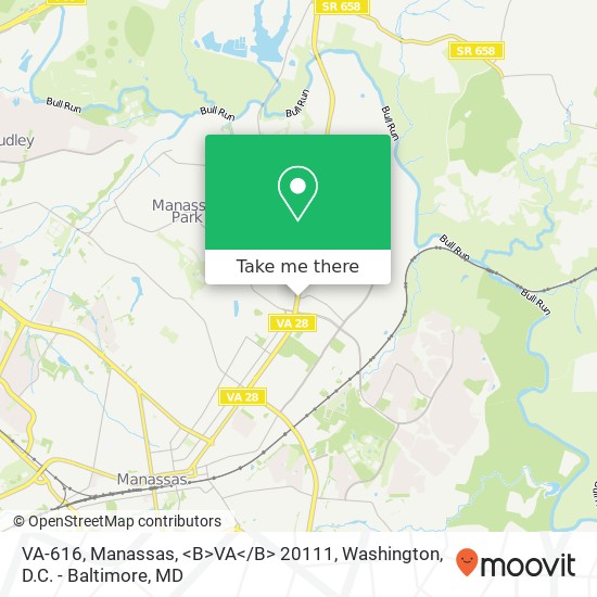 Mapa de VA-616, Manassas, <B>VA< / B> 20111