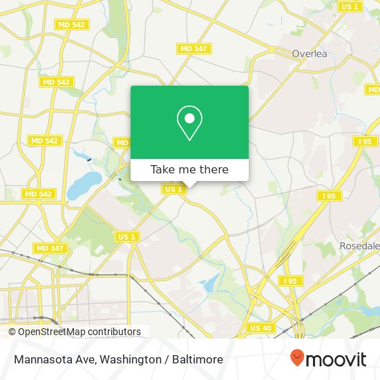 Mapa de Mannasota Ave, Baltimore, MD 21206