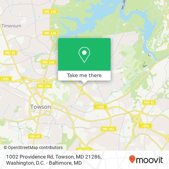 Mapa de 1002 Providence Rd, Towson, MD 21286