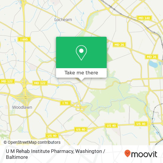 Mapa de U M Rehab Institute Pharmacy, 2200 Kernan Dr