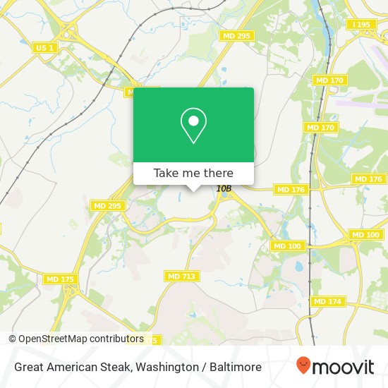 Mapa de Great American Steak, Hanover, MD 21076