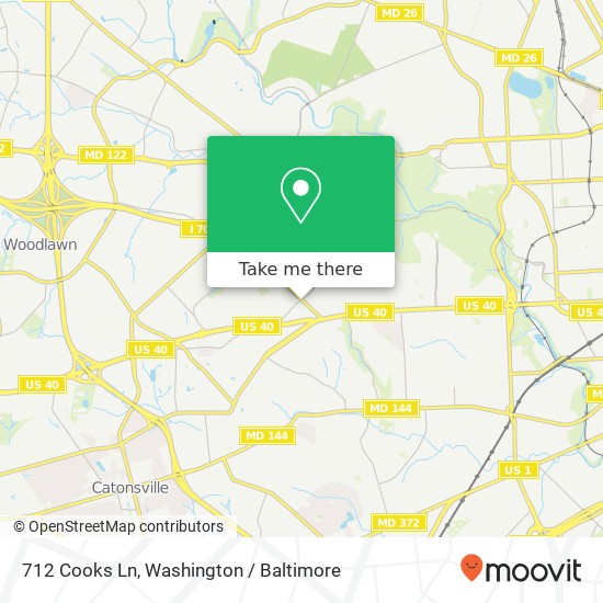Mapa de 712 Cooks Ln, Baltimore, MD 21229