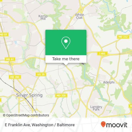 E Franklin Ave, Silver Spring (SILVER SPRING), <B>MD< / B> 20901 map