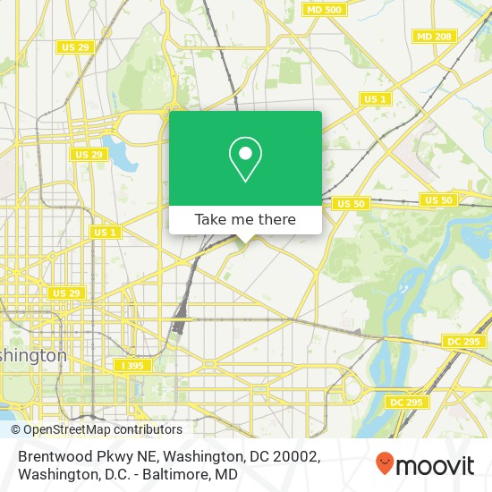 Mapa de Brentwood Pkwy NE, Washington, DC 20002