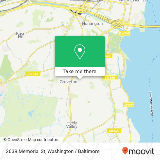 Mapa de 2639 Memorial St, Alexandria, VA 22306