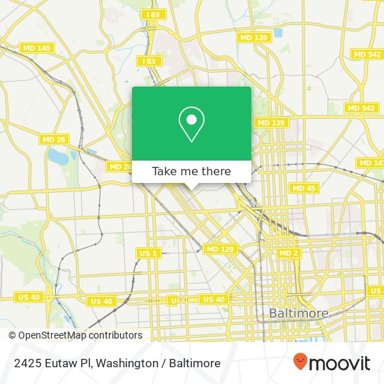 Mapa de 2425 Eutaw Pl, Baltimore, MD 21217