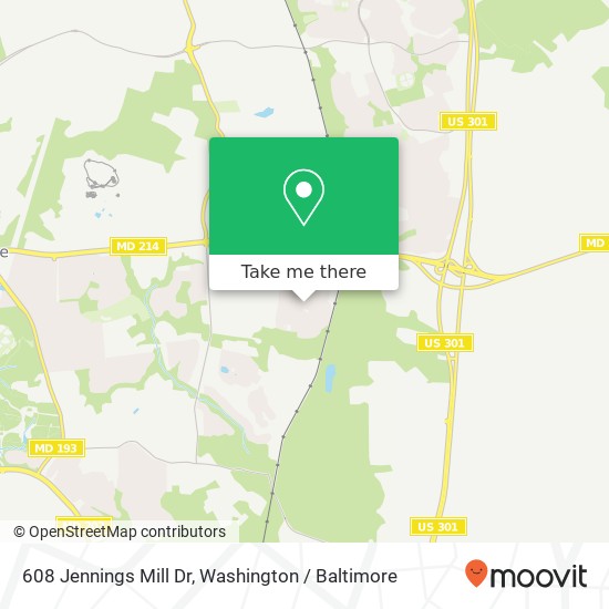 Mapa de 608 Jennings Mill Dr, Bowie, MD 20721