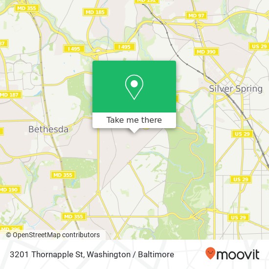 Mapa de 3201 Thornapple St, Chevy Chase, MD 20815