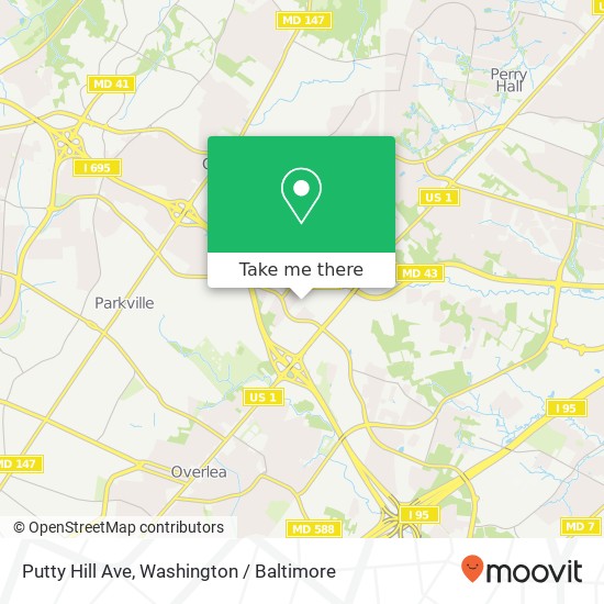 Mapa de Putty Hill Ave, Nottingham, MD 21236