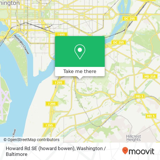 Howard Rd SE (howard bowen), Washington, DC 20020 map