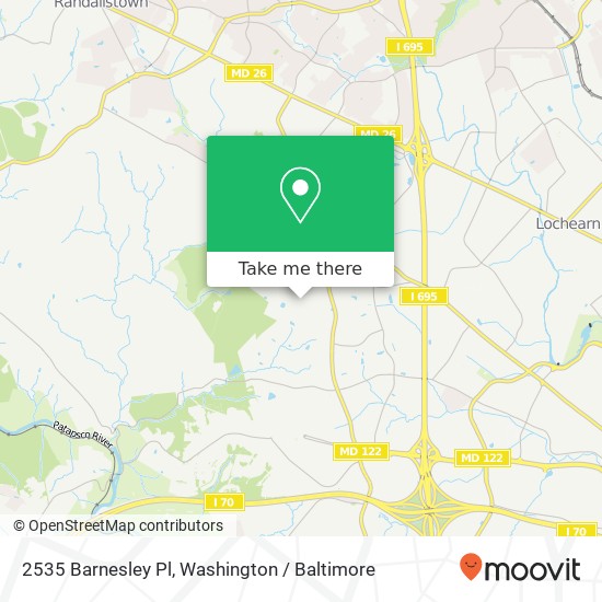 Mapa de 2535 Barnesley Pl, Windsor Mill, MD 21244