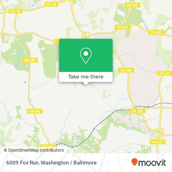 Mapa de 6009 Fox Run, Fairfax, <B>VA< / B> 22030
