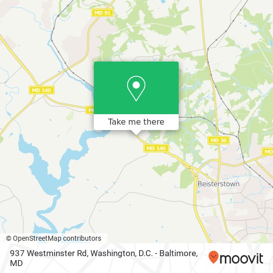 Mapa de 937 Westminster Rd, Reisterstown, MD 21136