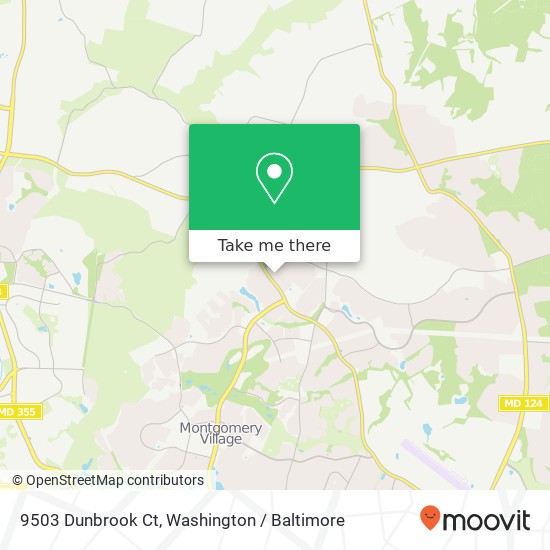 Mapa de 9503 Dunbrook Ct, Montgomery Village, <B>MD< / B> 20886