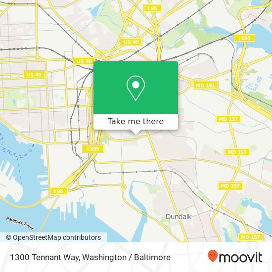 Mapa de 1300 Tennant Way, Baltimore, MD 21224