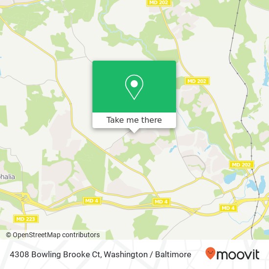 Mapa de 4308 Bowling Brooke Ct, Upper Marlboro, MD 20772