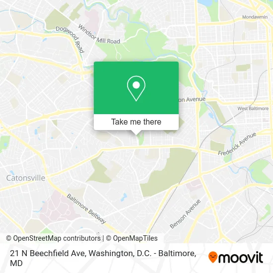 21 N Beechfield Ave map