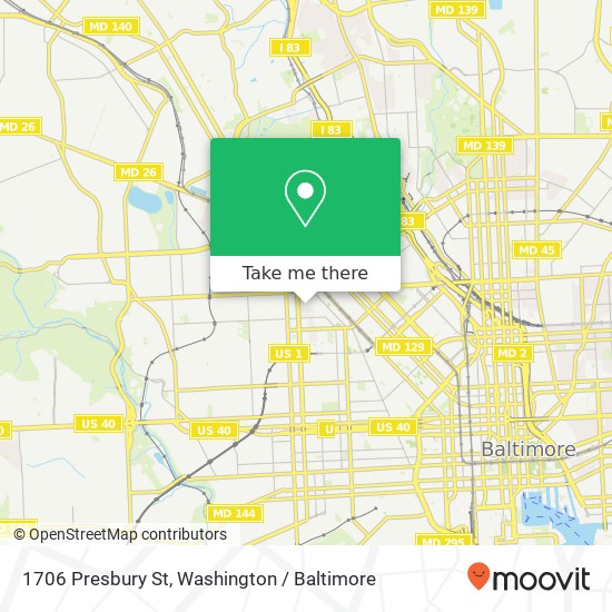 1706 Presbury St, Baltimore, MD 21217 map