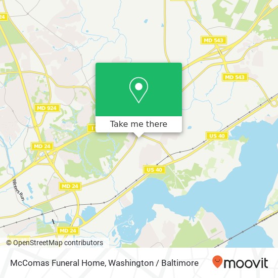 McComas Funeral Home, 1317 Cokesbury Rd map