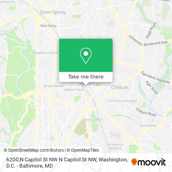 Mapa de 6200,N Capitol St NW N Capitol St NW