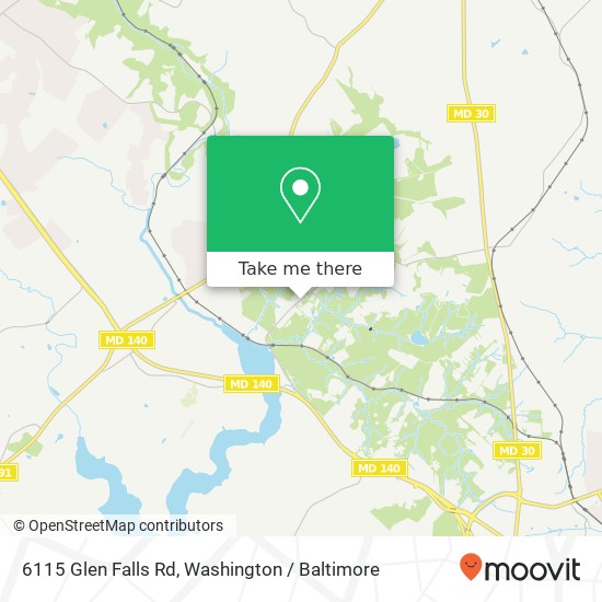 Mapa de 6115 Glen Falls Rd, Reisterstown, MD 21136