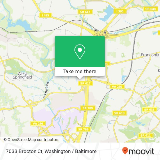 Mapa de 7033 Brocton Ct, Springfield, VA 22150