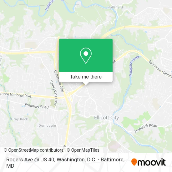Rogers Ave @ US 40 map