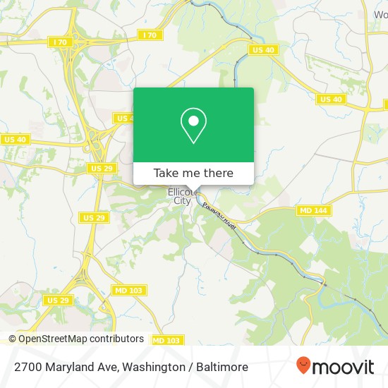 Mapa de 2700 Maryland Ave, Ellicott City, MD 21043