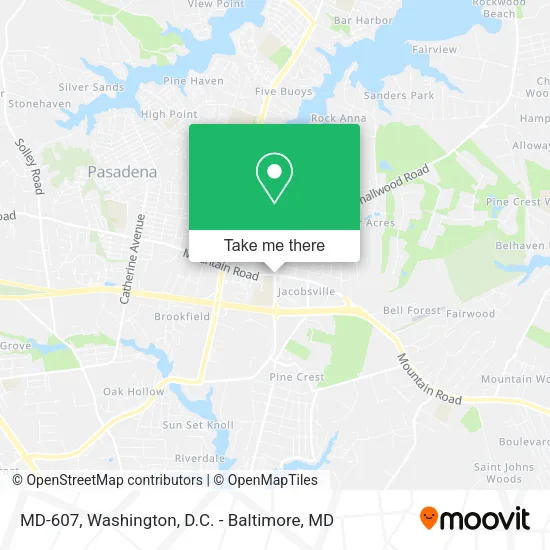 MD-607, Pasadena, <B>MD< / B> 21122 map