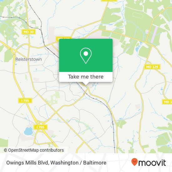 Mapa de Owings Mills Blvd, Reisterstown, MD 21136