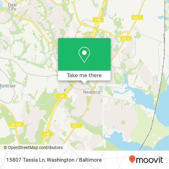 Mapa de 15807 Tassia Ln, Woodbridge, VA 22191