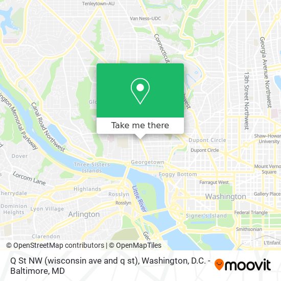 Mapa de Q St NW (wisconsin ave and q st)
