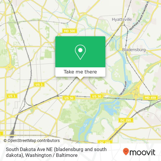 Mapa de South Dakota Ave NE (bladensburg and south dakota), Washington, DC 20018