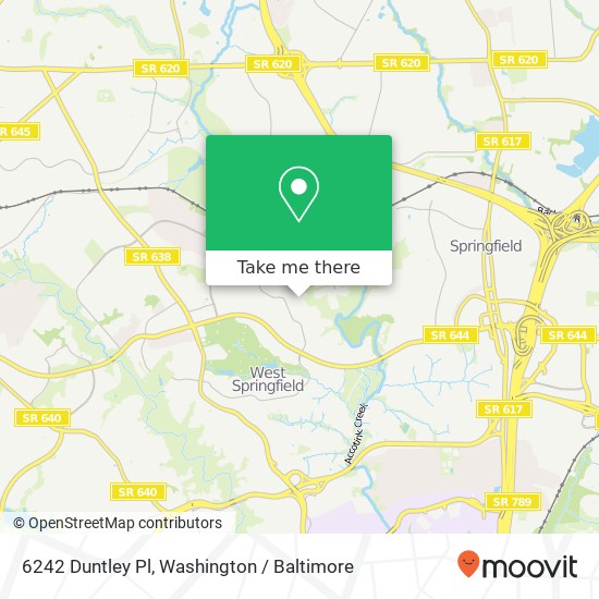 Mapa de 6242 Duntley Pl, Springfield, VA 22152