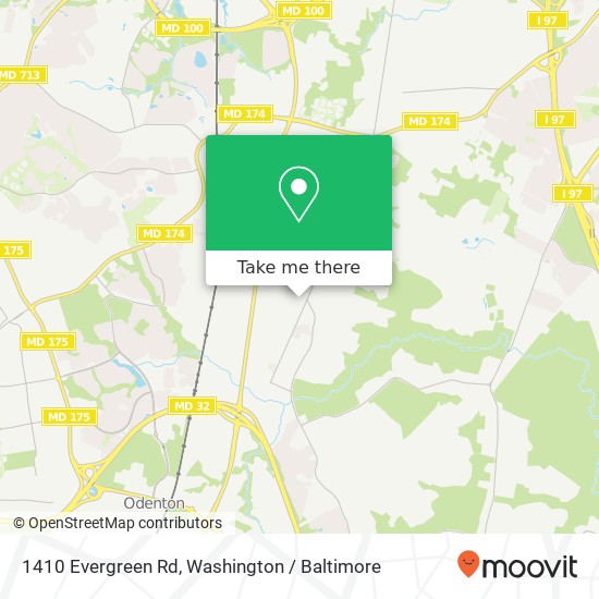 Mapa de 1410 Evergreen Rd, Severn, MD 21144