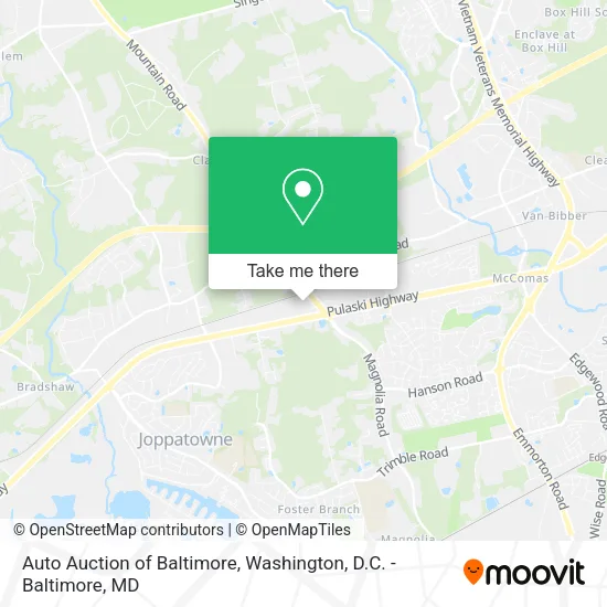Auto Auction of Baltimore map
