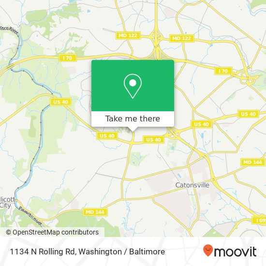 Mapa de 1134 N Rolling Rd, Catonsville, MD 21228