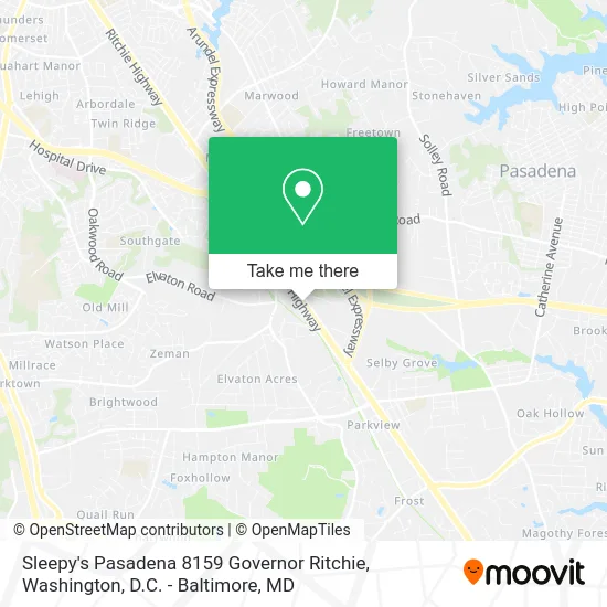 Sleepy's Pasadena 8159 Governor Ritchie map