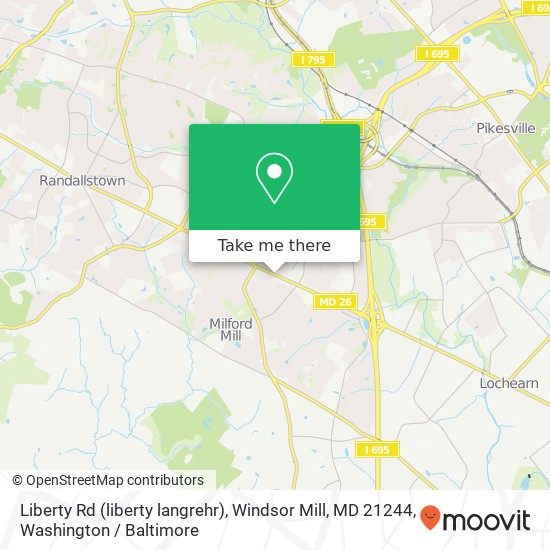 Liberty Rd (liberty langrehr), Windsor Mill, MD 21244 map