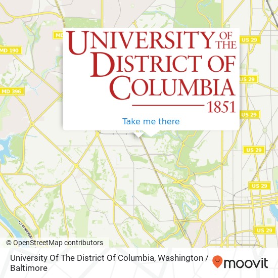 University Of The District Of Columbia map